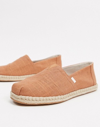 Toms Espadrilles Rust Linen With Rope Detail Smeđe - Muške Cipele | 28415ZDTR